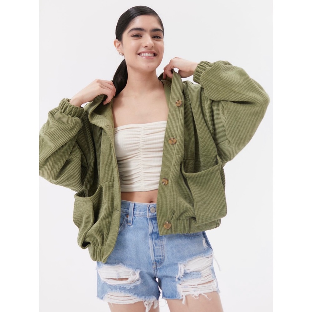 NWT Urban Outfitters Della Corduroy Hooded Jacket